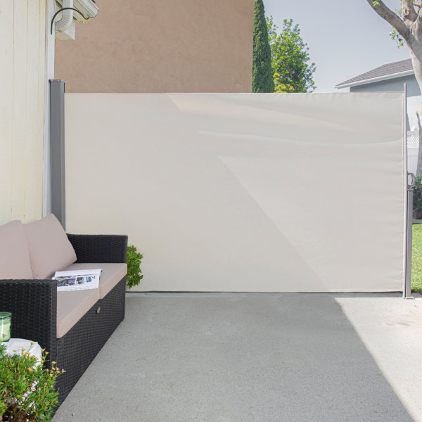 Barton 118" W x 8" D Manual Retraction Side Awning in Light Gray